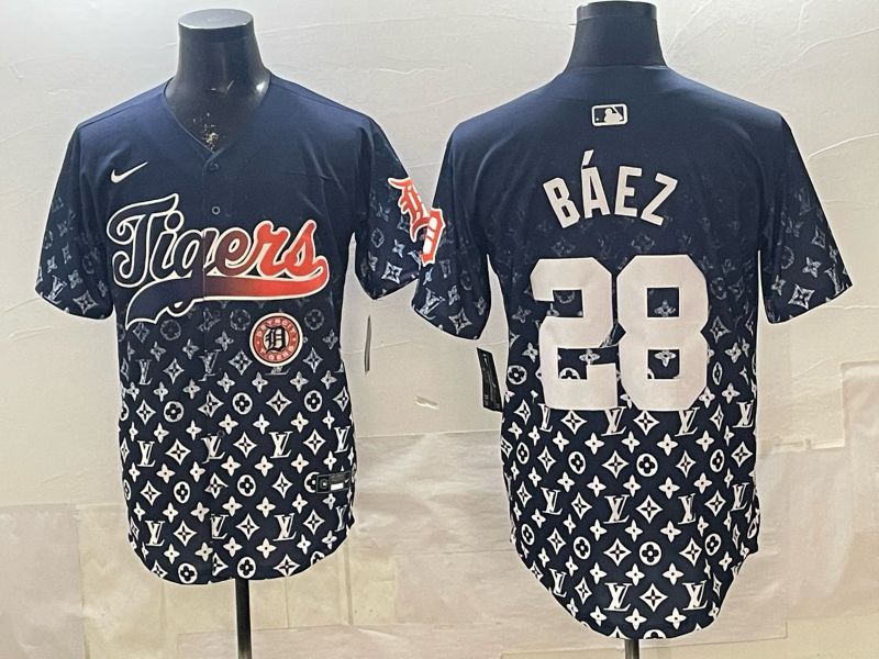 Men 2026 Detroit Tigers #28 Baez Blue Game Nike MLB Jersey 06